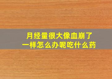 月经量很大像血崩了一样怎么办呢吃什么药