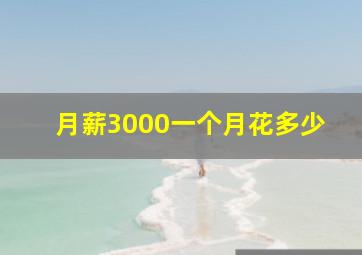 月薪3000一个月花多少