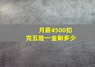 月薪4500扣完五险一金剩多少