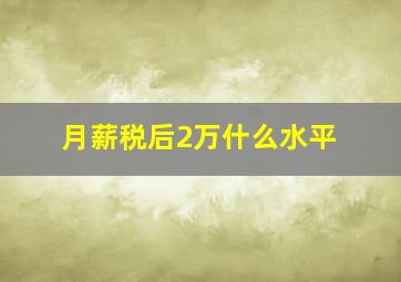 月薪税后2万什么水平