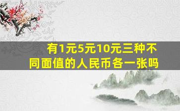 有1元5元10元三种不同面值的人民币各一张吗