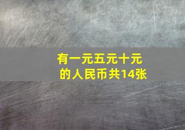 有一元五元十元的人民币共14张