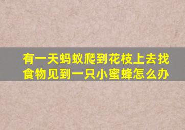 有一天蚂蚁爬到花枝上去找食物见到一只小蜜蜂怎么办