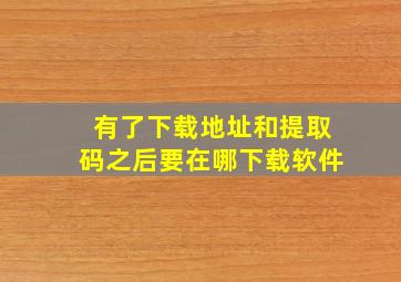 有了下载地址和提取码之后要在哪下载软件