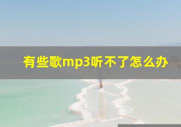 有些歌mp3听不了怎么办