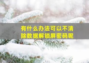 有什么办法可以不清除数据解锁屏密码呢