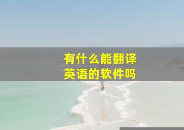 有什么能翻译英语的软件吗