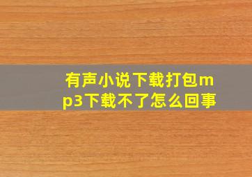 有声小说下载打包mp3下载不了怎么回事