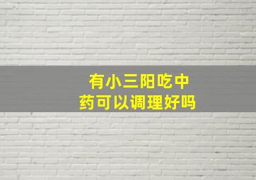 有小三阳吃中药可以调理好吗