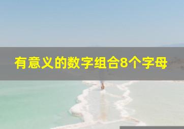 有意义的数字组合8个字母