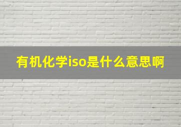 有机化学iso是什么意思啊