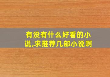 有没有什么好看的小说,求推荐几部小说啊