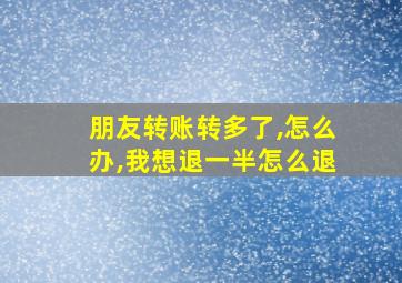 朋友转账转多了,怎么办,我想退一半怎么退