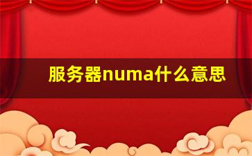 服务器numa什么意思