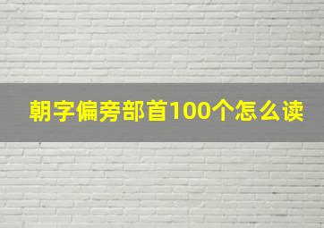 朝字偏旁部首100个怎么读