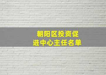 朝阳区投资促进中心主任名单