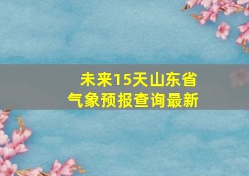 未来15天山东省气象预报查询最新