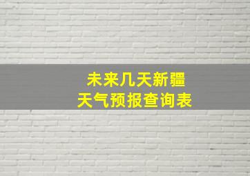 未来几天新疆天气预报查询表