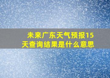 未来广东天气预报15天查询结果是什么意思