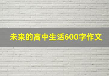 未来的高中生活600字作文