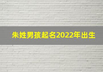 朱姓男孩起名2022年出生