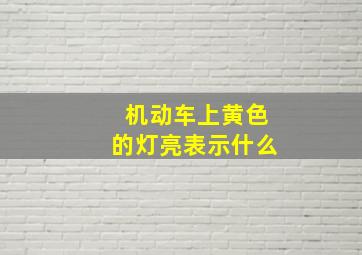 机动车上黄色的灯亮表示什么