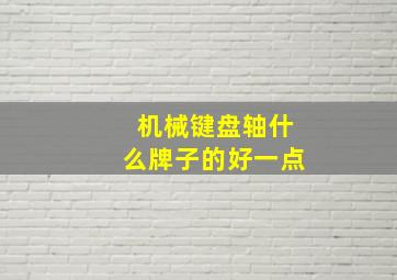 机械键盘轴什么牌子的好一点