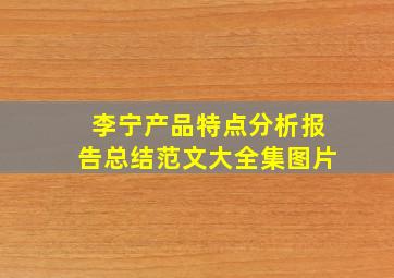 李宁产品特点分析报告总结范文大全集图片