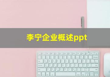 李宁企业概述ppt