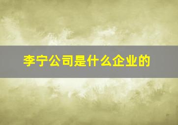 李宁公司是什么企业的