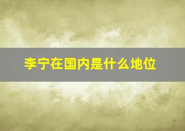 李宁在国内是什么地位