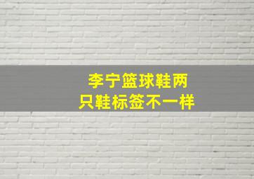 李宁篮球鞋两只鞋标签不一样