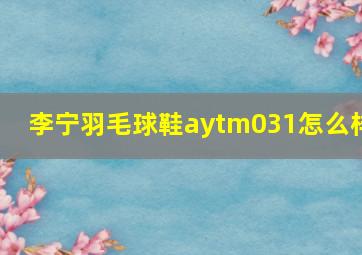 李宁羽毛球鞋aytm031怎么样