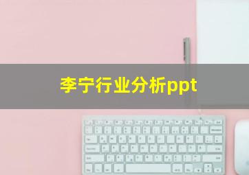 李宁行业分析ppt