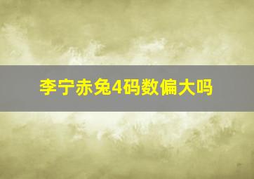 李宁赤兔4码数偏大吗