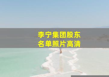 李宁集团股东名单照片高清