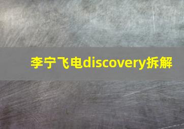 李宁飞电discovery拆解