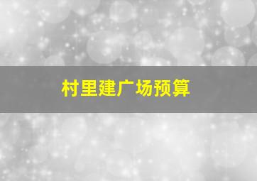 村里建广场预算