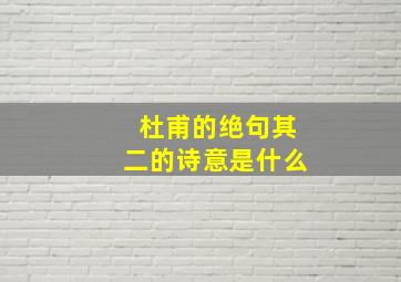 杜甫的绝句其二的诗意是什么