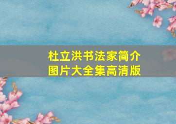 杜立洪书法家简介图片大全集高清版