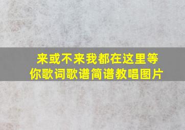 来或不来我都在这里等你歌词歌谱简谱教唱图片