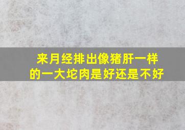 来月经排出像猪肝一样的一大坨肉是好还是不好