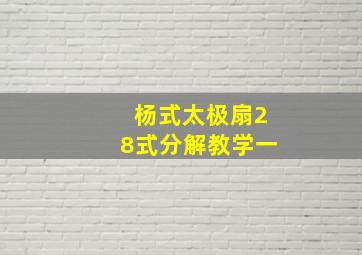 杨式太极扇28式分解教学一