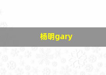 杨明gary