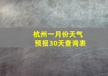 杭州一月份天气预报30天查询表