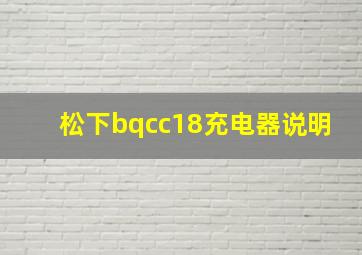 松下bqcc18充电器说明