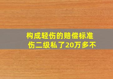 构成轻伤的赔偿标准伤二级私了20万多不