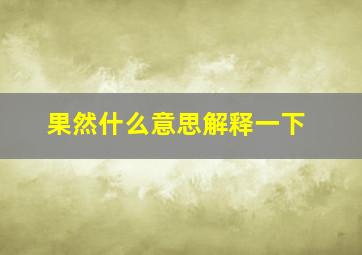 果然什么意思解释一下