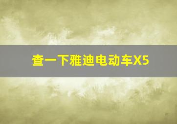 查一下雅迪电动车X5