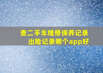 查二手车维修保养记录出险记录哪个app好